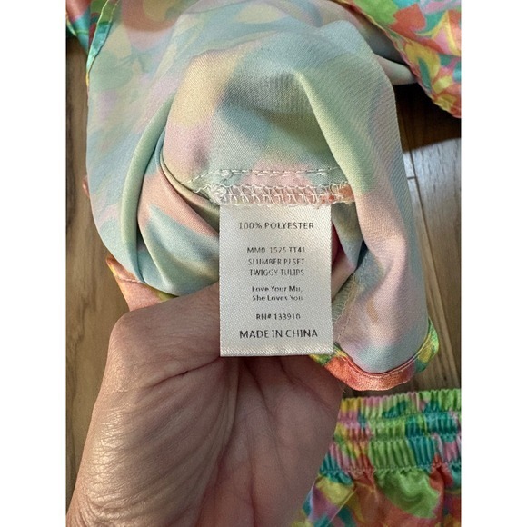 Show Me Your Mumu Twiggy Tulips Shimmer Pajama Set Top Shorts XL - Picture 8 of 8